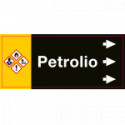 Foglio da 5 etichette fondo nero "PETROLIO" destra