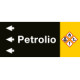 Foglio da 5 etichette fondo nero "PETROLIO" sinistra