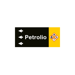 Foglio da 5 etichette fondo nero "PETROLIO" sinistra