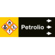 Foglio da 5 etichette fondo nero "PETROLIO" destra