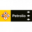 Foglio da 5 etichette fondo nero "PETROLIO" destra