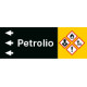 Foglio da 5 etichette fondo nero "PETROLIO" sinistra