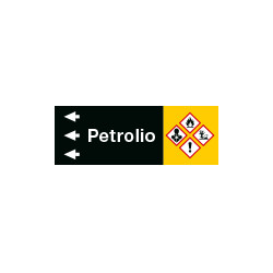 Foglio da 5 etichette fondo nero "PETROLIO" sinistra