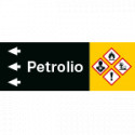 Foglio da 5 etichette fondo nero "PETROLIO" sinistra