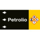 Etichetta fondo nero "PETROLIO" sinistra