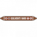 Foglio da 5 etichette autoadesive con frecce+simboli SOLVENTI VARI