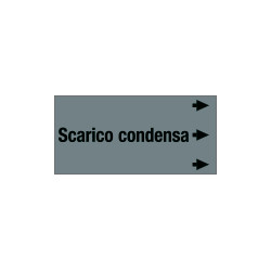 Etichetta fondo grigio "SCARICO CONDENSA" destra