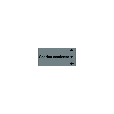 Etichetta fondo grigio "SCARICO CONDENSA" destra
