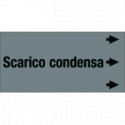 Etichetta fondo grigio "SCARICO CONDENSA" destra