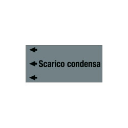 Etichetta fondo grigio "SCARICO CONDENSA" sinistra