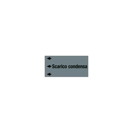 Etichetta fondo grigio "SCARICO CONDENSA" sinistra