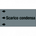 Etichetta fondo grigio "SCARICO CONDENSA" sinistra