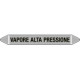 Foglio da 5 etichette autoadesive con frecce+simb VAPORE ALTA PRESS