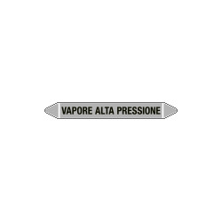 Foglio da 5 etichette autoadesive con frecce+simb VAPORE ALTA PRESS.