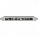 Foglio da 5 etichette autoadesive con frecce+simb VAPORE ALTA PRESS.
