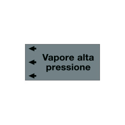 Etichetta fondo grigio "VAPORE ALTA PRESSIONE" sinistra