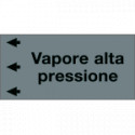 Etichetta fondo grigio "VAPORE ALTA PRESSIONE" sinistra