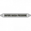 Foglio da 5 etichette autoadesive con frecce+simb VAPORE BASSA PRESS.