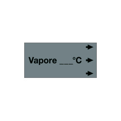 Etichetta fondo grigio "VAPORE. . C" destra