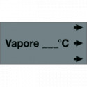 Etichetta fondo grigio "VAPORE. . C" destra