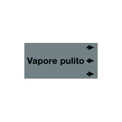 Etichetta fondo grigio "VAPORE PULITO" destra