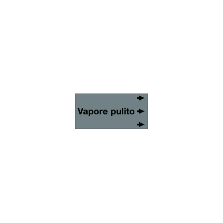 Etichetta fondo grigio "VAPORE PULITO" destra