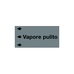 Etichetta fondo grigio "VAPORE PULITO" sinistra