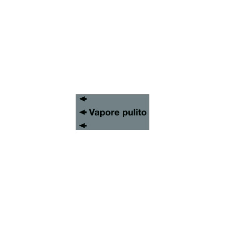Etichetta fondo grigio "VAPORE PULITO" sinistra
