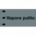 Etichetta fondo grigio "VAPORE PULITO" sinistra
