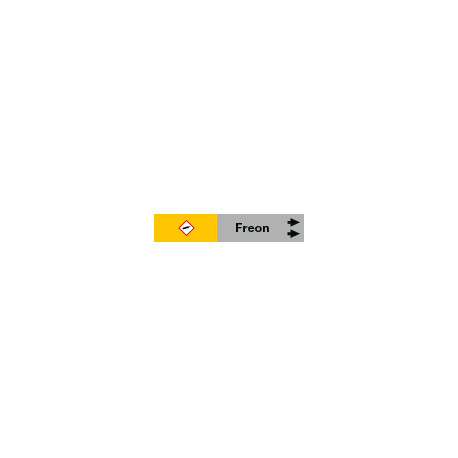 Foglio da 5 etichette fondo grigio"FREON " freccia destra