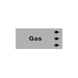 Foglio da 5 etichette fondo grigio" GAS " freccia destra