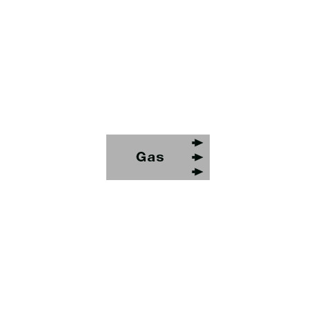 Foglio da 5 etichette fondo grigio" GAS " freccia destra