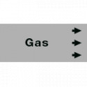 Foglio da 5 etichette fondo grigio" GAS " freccia destra