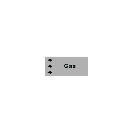 Foglio da 5 etichette fondo grigio" GAS " freccia sinistra