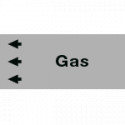 Foglio da 5 etichette fondo grigio" GAS " freccia sinistra