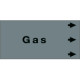 Etichetta fondo grigio " GAS " destra