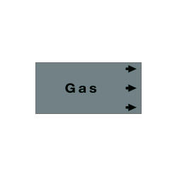Etichetta fondo grigio " GAS " destra