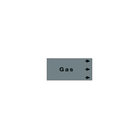Etichetta fondo grigio " GAS " destra