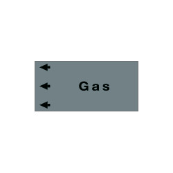Etichetta fondo grigio " GAS " sinistra