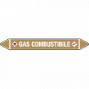 Foglio da 5 etichette autoadesive con frecce+simboli GAS COMBUSTIBILE