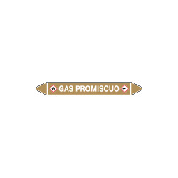 Etichetta singola autoadesiva con frecce e simboli GAS PROMISCUO