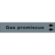 Foglio da 5 etichette fondo grigio "GAS PROMISCUO"freccia destra