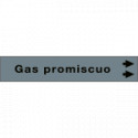 Foglio da 5 etichette fondo grigio "GAS PROMISCUO"freccia destra