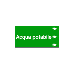 Etichetta fondo verde "ACQUA POTABILE " destra