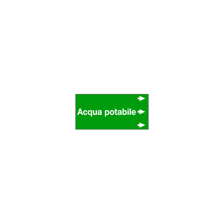 Etichetta fondo verde "ACQUA POTABILE " destra