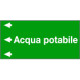 Etichetta fondo verde "ACQUA POTABILE " sinistra