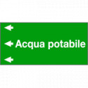 Etichetta fondo verde "ACQUA POTABILE " sinistra