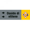 Foglio da 5 etichette fondo grigio" OSSIDO ETILENE "sinistra
