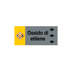 Foglio da 5 etichette fondo grigio"OSSIDO DI ETILENE" destra