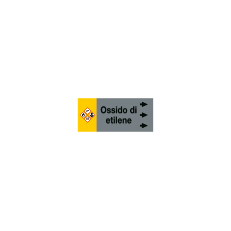 Foglio da 5 etichette fondo grigio"OSSIDO DI ETILENE" destra